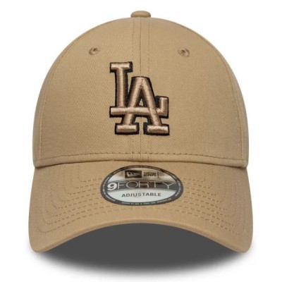 w Era LA Dodgers MLB Team Outline Light Beige 9FORTY Cap