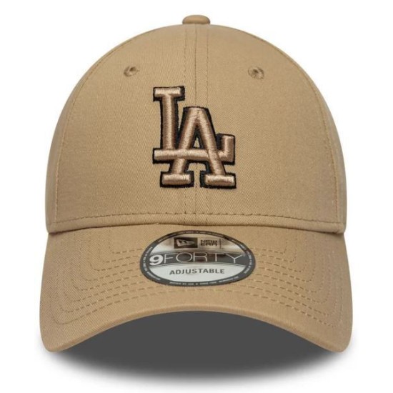 w Era LA Dodgers MLB Team Outline Light Beige 9FORTY Cap