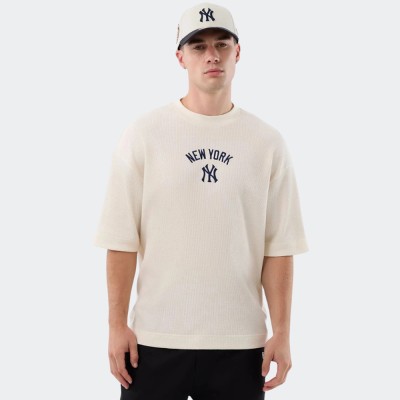 NEW ERA Mlb Waffle Box Neyyan T-shirt Μπεζ
