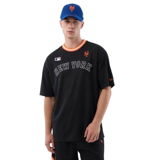 NEW ERA NEW YORK METS MLB ARCH OVERSIZED T-SHIRT Μαύρο NEW ERA NEW YORK METS MLB ARCH OVERSIZED T-SHIRT Μαύρο