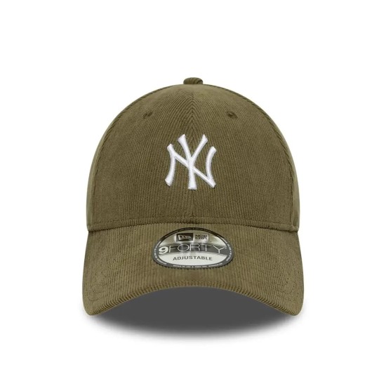 New Era New York Yankees Mlb Soft Cord Dark Green 9forty Adjustable Cap Λαδί