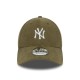 New Era New York Yankees Mlb Soft Cord Dark Green 9forty Adjustable Cap Λαδί