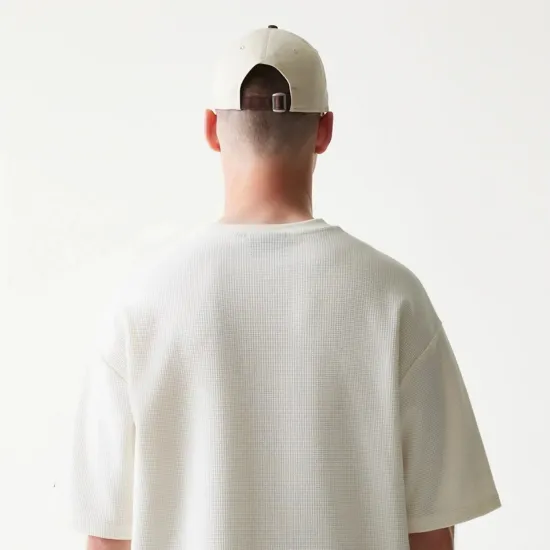 NEW ERA New York Yankees MLB Waffle Oversized T-Shirt - Open White  Άσπρο