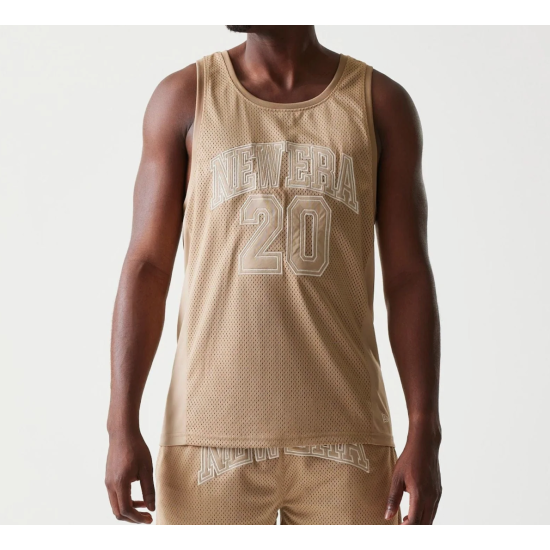 New Era Mesh Light Beige Tank Top Unisex Μπεζ