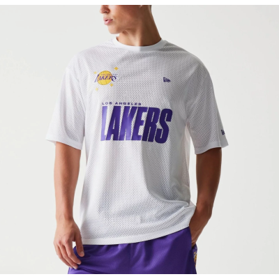 New Era LA Lakers NBA Graphic Mesh White T-Shirt Άσπρο
