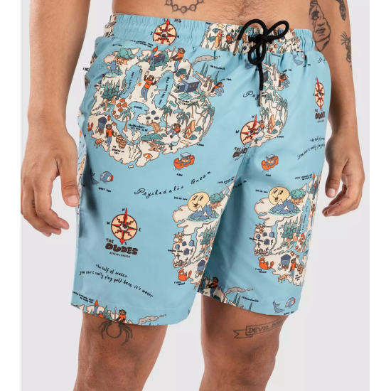THE DUDES Dudland SWIM SHORTS MULTICOLOR Μπλε