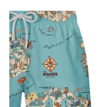 THE DUDES Dudland SWIM SHORTS MULTICOLOR Μπλε