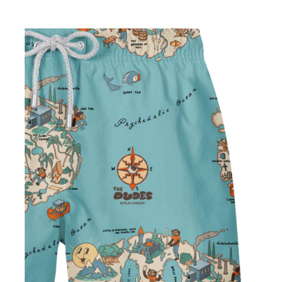 THE DUDES Dudland SWIM SHORTS MULTICOLOR Μπλε THE DUDES Dudland SWIM SHORTS MULTICOLOR Μπλε