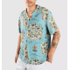 THE DUDES DUDLAND HAWAIIAN SHIRT MULTICOLOR Μπλε