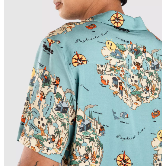 THE DUDES DUDLAND HAWAIIAN SHIRT MULTICOLOR Μπλε
