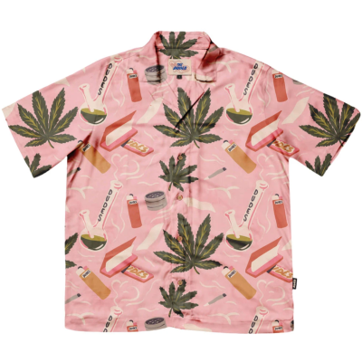 THE DUDES TRIPPIN HAWAIIAN SHIRT MULTICOLOR  Ροζ THE DUDES TRIPPIN HAWAIIAN SHIRT MULTICOLOR  Ροζ