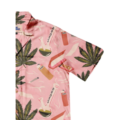 THE DUDES TRIPPIN HAWAIIAN SHIRT MULTICOLOR  Ροζ THE DUDES TRIPPIN HAWAIIAN SHIRT MULTICOLOR  Ροζ
