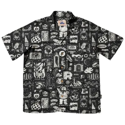 THE DUDES FLASHY PATTERN HAWAIIAN SHIRT MULTICOLOR Μαύρο