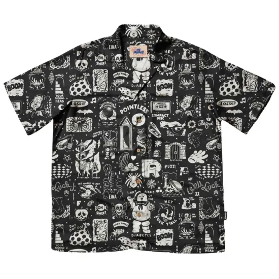 THE DUDES FLASHY PATTERN HAWAIIAN SHIRT MULTICOLOR Μαύρο