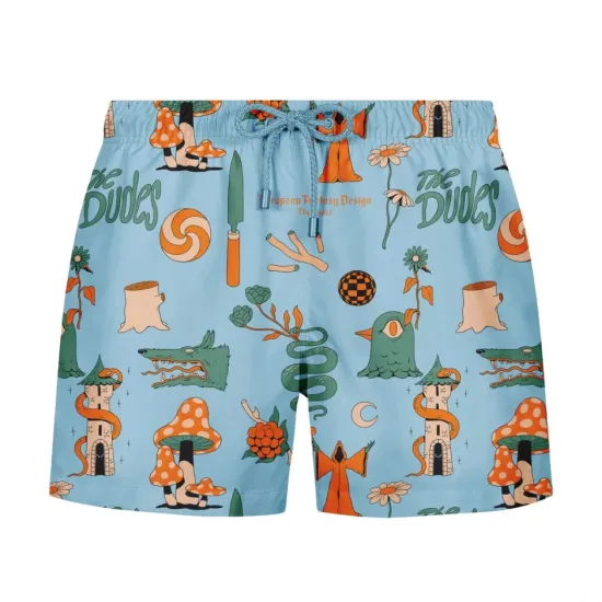 THE DUDES EUROPEAN FANTASY BLUE SWIM SHORTS MULTICOLOR Μπλε THE DUDES EUROPEAN FANTASY BLUE SWIM SHORTS MULTICOLOR Μπλε
