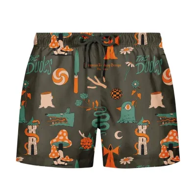 THE DUDES EUROPEAN FANTASY BROWN SWIM SHORTS MULTICOLOR Καφέ