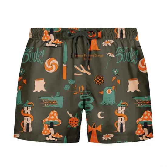 THE DUDES EUROPEAN FANTASY BROWN SWIM SHORTS MULTICOLOR Καφέ THE DUDES EUROPEAN FANTASY BROWN SWIM SHORTS MULTICOLOR Καφέ