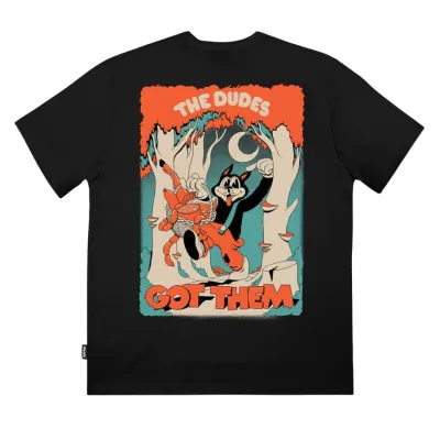 THE DUDES BIG BAD WOLF PREMIUM CLASSIC T-SHIRT BLACK Μαύρο
