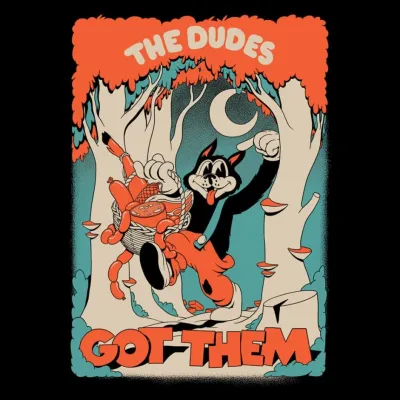 THE DUDES BIG BAD WOLF PREMIUM CLASSIC T-SHIRT BLACK Μαύρο