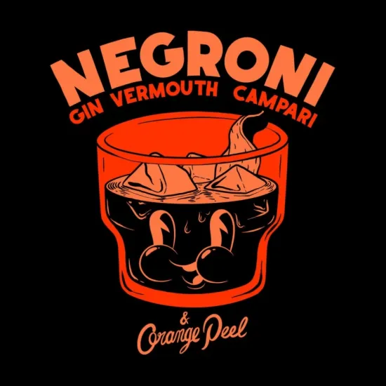THE DUDES NEGRONI CLASSIC STANDARD T-SHIRT BLACK Μαύρο