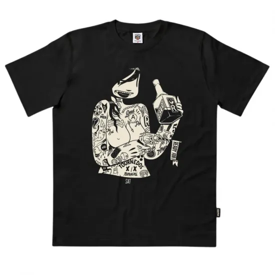 THE DUDES SAT CLASSIC STANDARD T-SHIRT BLACK Μαύρο
