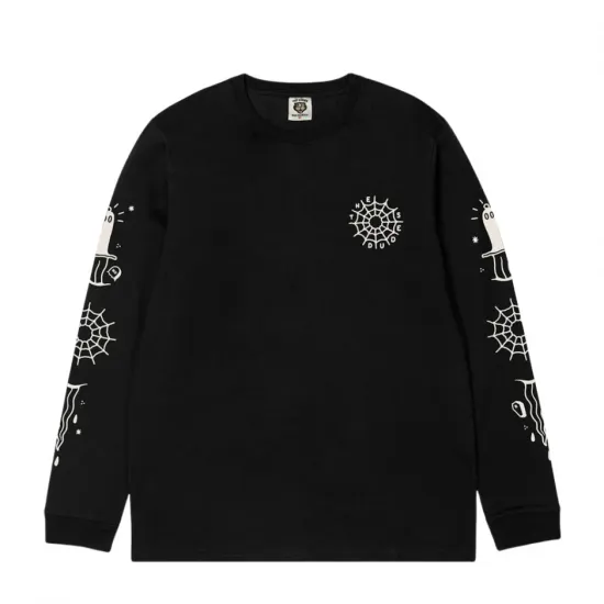 THE DUDES BLACK WEB CLASSIC LS T-SHIRT BLACK Μαύρο
