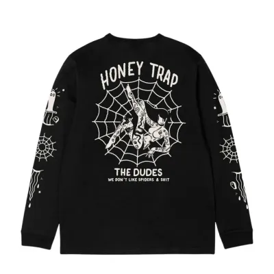 THE DUDES BLACK WEB CLASSIC LS T-SHIRT BLACK Μαύρο THE DUDES BLACK WEB CLASSIC LS T-SHIRT BLACK Μαύρο