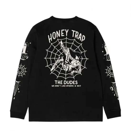 THE DUDES BLACK WEB CLASSIC LS T-SHIRT BLACK Μαύρο