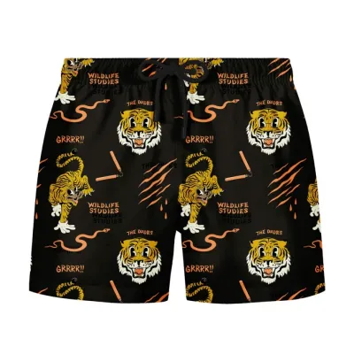 THE DUDES WILDLIFE STUDIES SWIM SHORTS MULTICOLOR Μαύρο
