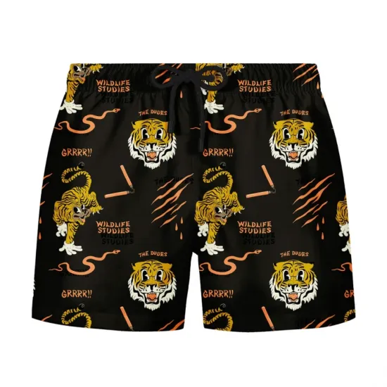 THE DUDES WILDLIFE STUDIES SWIM SHORTS MULTICOLOR Μαύρο