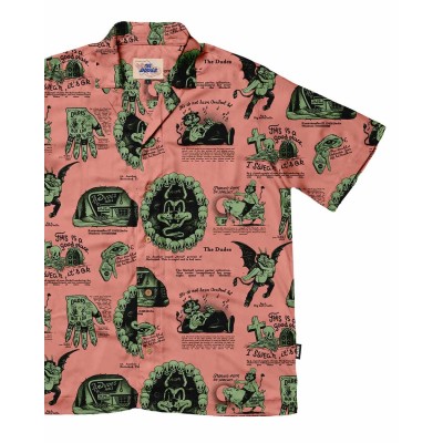 THE DUDES BEELZEBUD PINK GREEN HAWAIIAN SHIRT MULTICOLOR Ροζ