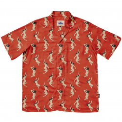 THE DUDES LADIES RED HAWAIIAN SHIRT MULTICOLOR Κόκκινο
