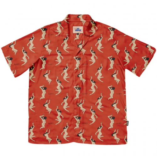THE DUDES LADIES RED HAWAIIAN SHIRT MULTICOLOR Κόκκινο